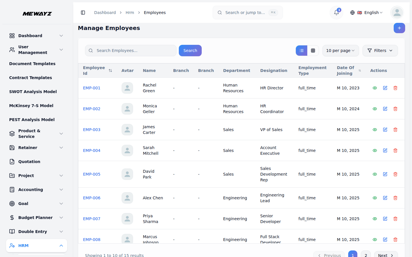 Mewayz HR — employees, payroll, attendance, and onboarding