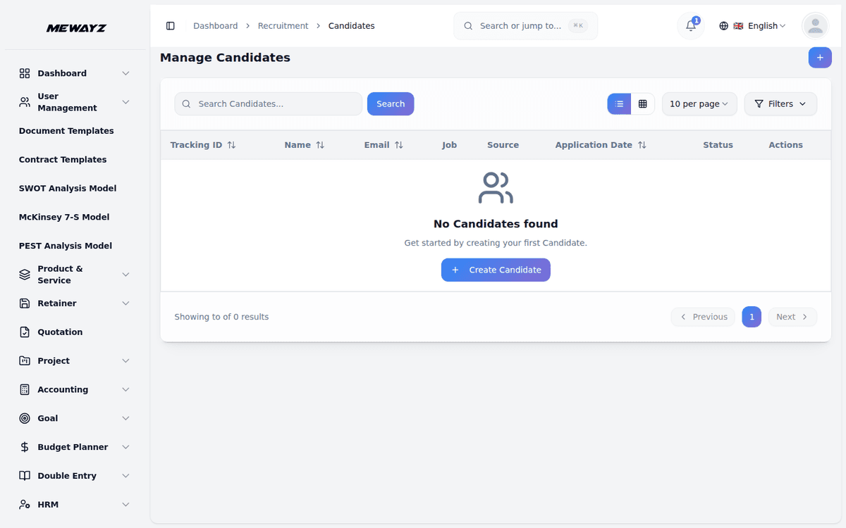 Mewayz Recruitment — Candidate pipeline