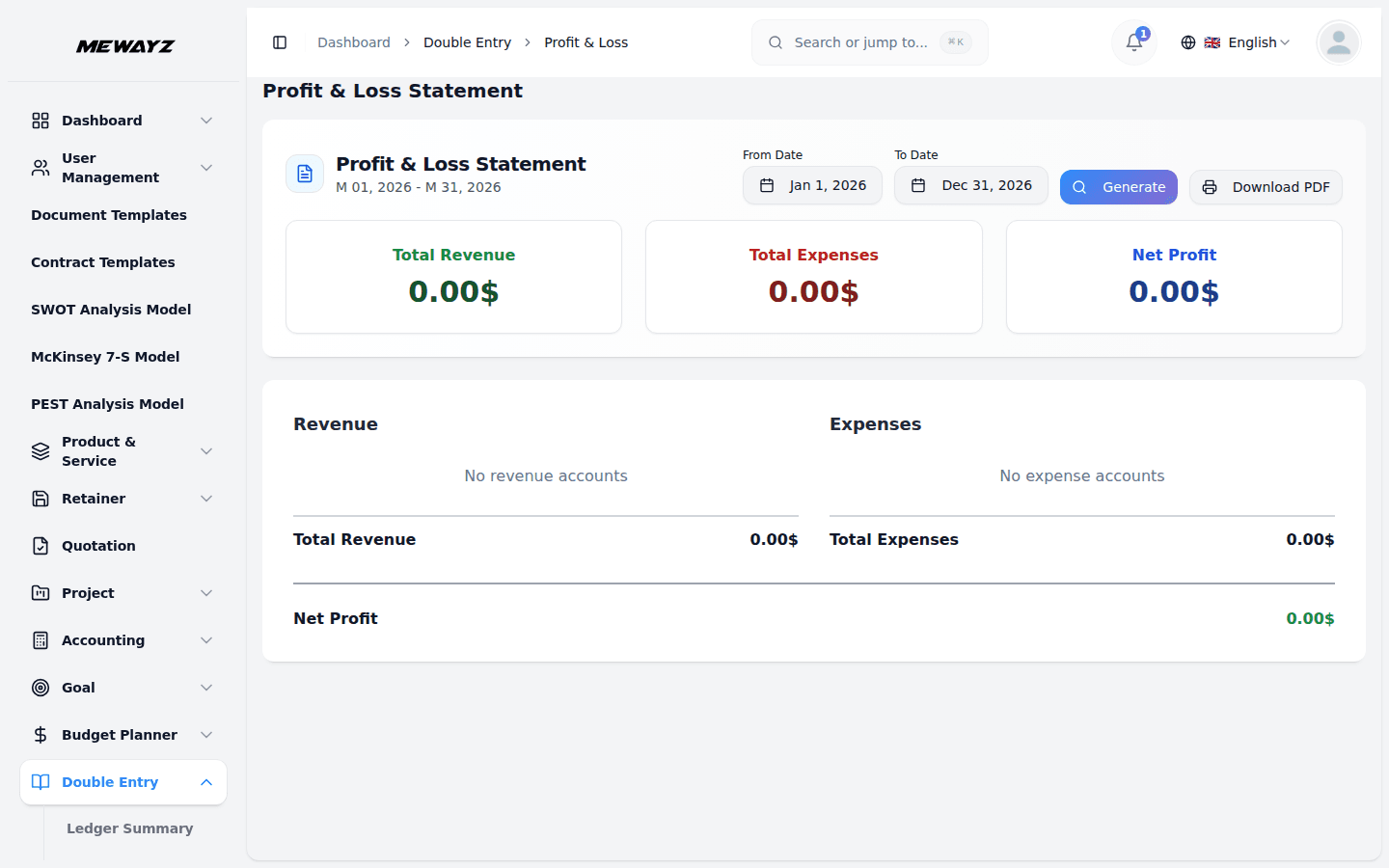Mewayz accounting — profit & loss, cash flow, and financial reports